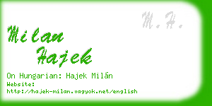 milan hajek business card